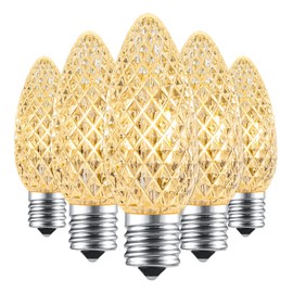 Brightown C9 LED Replacement Bulbs, 25 Pack C9 Christmas Light Bulbs Warm White, Shatterproof LED Bulbs for Christmas String Light, E17 Intermediate Base, Commercial Grade Dimmable Shatterproof Bulb