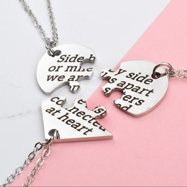 Sister Gift Puzzle Necklace for 3 Girls Matching Heart Necklaces for Sisters Best Friends Side by Side or Miles Apart Sisters Necklace for BFF Bestie Christmas Gifts