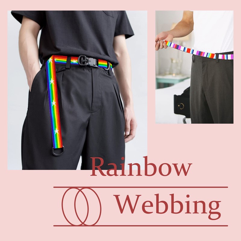 Grosun 6 Rolls 1.5 inch Rainbow Nylon Webbing Belt Webbing