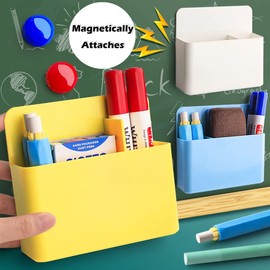 OPTSPTOY 1 Pack Magnetic Marker Holder, Dry Erase Marker Holder Chalk Pen Storage Organizer for Whiteboard/Blackboard, Fridge/Regrigerator, Metal Locker, and Cabinet, (Blue)
