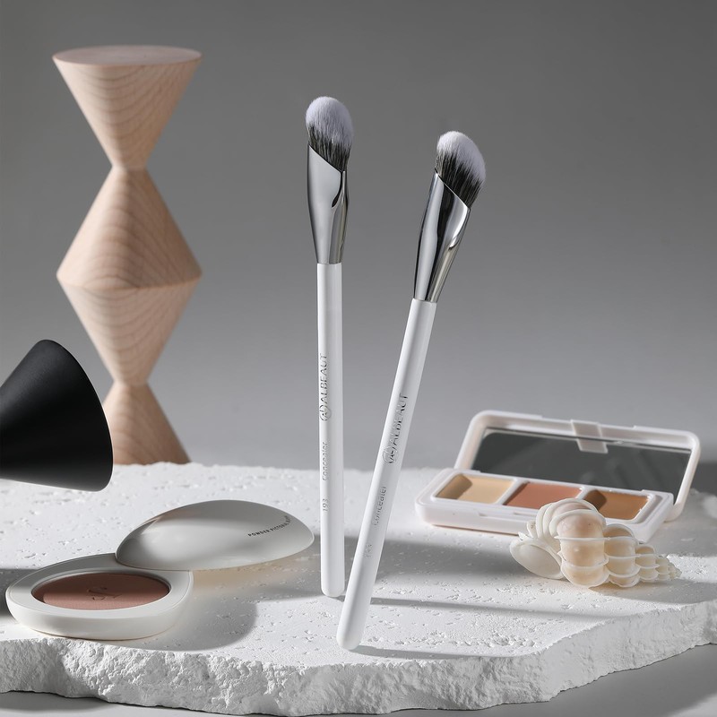 Albeaut Concealer Makeup Brushes 2 PCS Angled Brushes for Liquid,