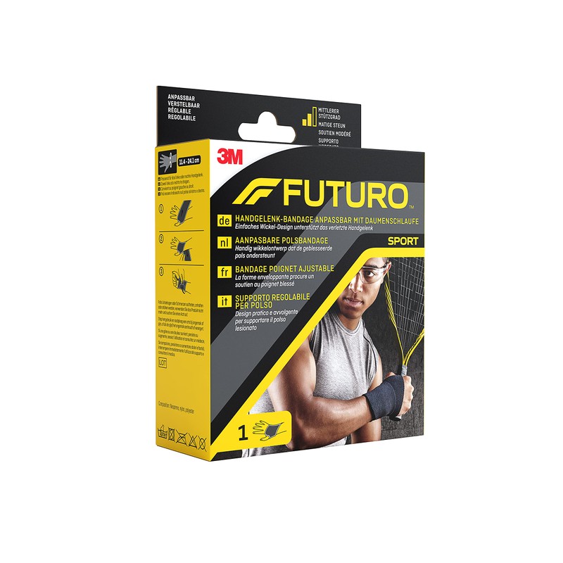 FUTURO Handgelenk-Bandage anpassbar mit Daumenschlaufe 09033, Verstellbar SPORT (11.4 -