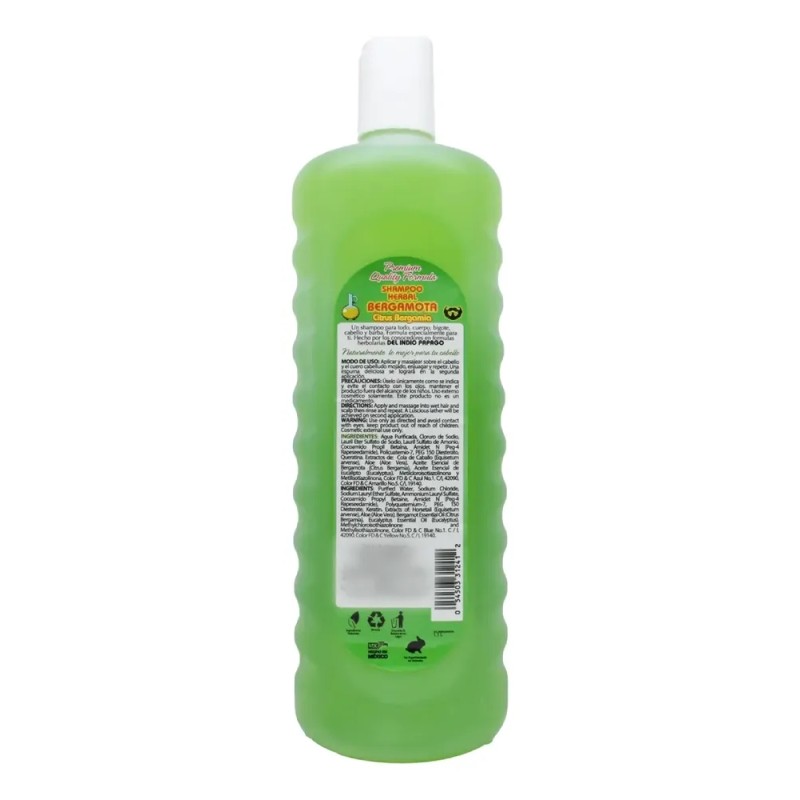 Shampoo Con Aceite De Bergamota Italiana 1.1 Lt Indio Papago