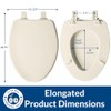 Bemis Ashland Modern Wood Toilet Seat with Decorative Edge, Slow