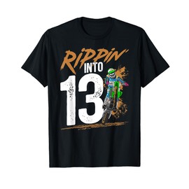 13th Dirt Bike Birthday Party 13 Year Old Dirt Biker T-Shirt