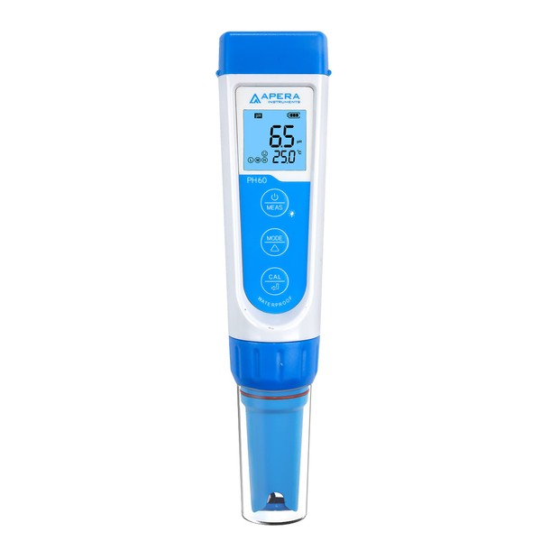 Apera Instruments AI311 Premium Series PH60 Waterproof pH Pocket Tester Kit, Replaceable Probe, ±0.01 pH Accuracy