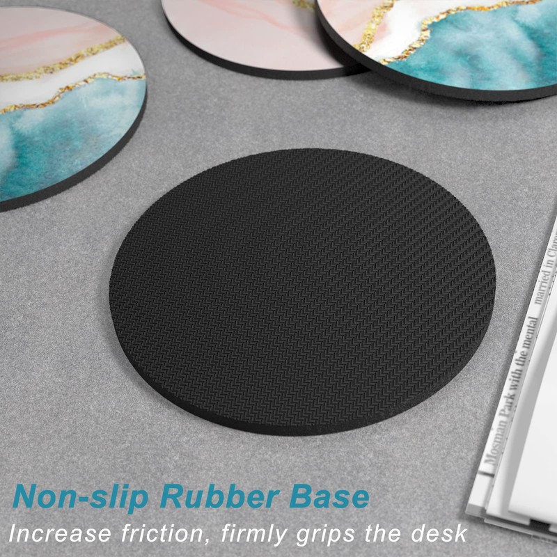 Nipichsha Coasters for Drinks, Set of 6 Absorbent Rubber Drink