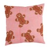 Mud Pie Gingerbread Beaded Pillow, 18" x 18", RED