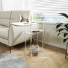 HMYHUM Acrylic Narrow Side Table with Charging Station, 7" Width,