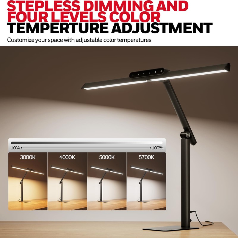 Honeywell LED Desk Lamp with Base - HJ1BK Sunturalux Eye-Caring