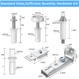 2 Pack Bifold Door Hardware Repair Kit - Bifold Closet Door Hardware Replacements Tools for 7/8" to 1" Sliding Door Track, Bifold Door Parts Include Top & Bottom Bracket, 3/8" Pivot, 7/8" Guides Wheel