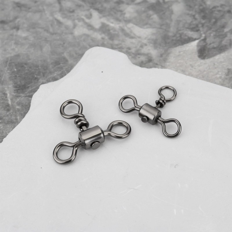 Briny River 50pcs 3 Way Fishing Tackle Swivels 1# 2#