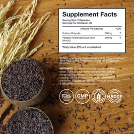 Butyrate Gut Repair Supplement – Sodium Butyrate for Gut Lining & Digestive Support – Colon Health & Microbiome Balance – Advanced Gut Health Formula – 60 Capsules