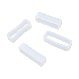 Honbay 4PCS 24mm Rubber Replacement Watch Band Loops Silicone Watch Strap Keeper Retainer Holder Ring (Clear)