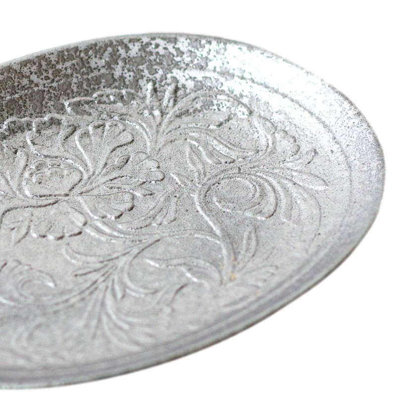 Arita Ware 476317 Toetsu Kiln, Arabesque Carved, Oval Plate, 6.3