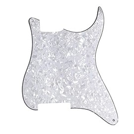 Guitar Anatomy Stratocaster Blank Pickguard - Custom Screw and Pickup Layout DIY USA MEX - White Pearl