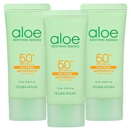 Holika Holika Aloe Waterproof Sun Cream SPF50+ PA++++, 70ml, 3 pieces / 홀리카홀리카 알로에 워터프루프 선크림 SPF50+ PA++++, 70ml, 3개