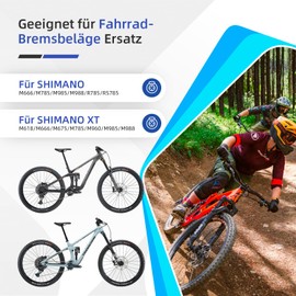 ulip 4 Pairs Bicycle Disc Brake Pads for Shimano XT Br-M8000 M785 XTR M9000 M9020 M987 M988 M985 SLX m7000 M675 Deore M615 RS785 CX75 R515 R315 Alfine S5 700 PolyMetallic