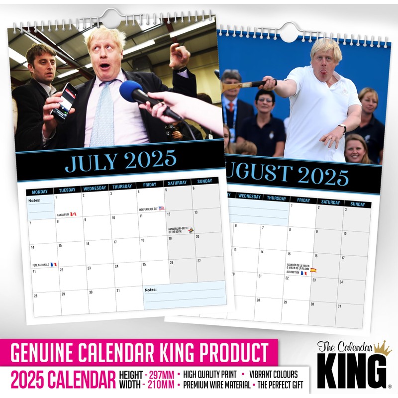 The Calendar King // Boris Johnson - 2025 Wall Calendar