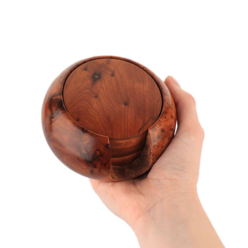 NKlaus 12-Piece Set of Cedar Wood Drink Coasters in Hemisphere