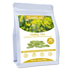 TEARELAE - Fennel Tea - 4g x 40 Count - Whole Fennel Seeds Herbal Tea Bags - Promotes Digestive Health - Non-GMO - Caffeine- Free