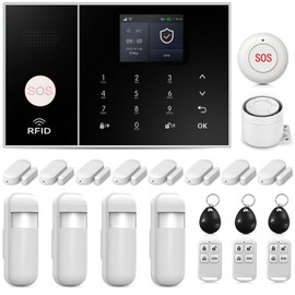 Clouree 4G Smart Home Security Alarm Kit, Wireless WiFi Home Alarm System with Siren, PIR Motion Sensor, Remote Controls, Window/Door Sensor