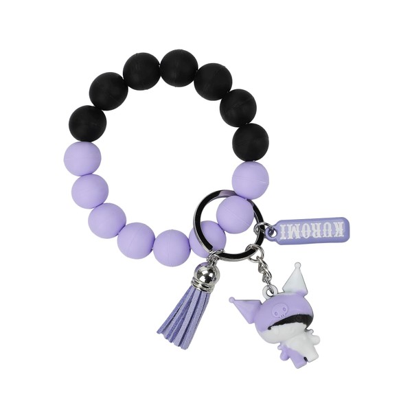 Bioworld Kuromi Beaded Multi-Charm Keychain