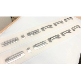 Unbranded 2PC CHROME BIG SIERRA REPLACEMENT FOR GMC SIERRA LEFT RIGHT DOOR EMBLEM 2019 &UP