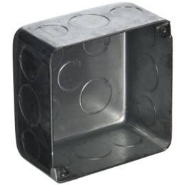 Hubbell-Raco 239 4 in. Square Plenum Box, Eleven 1/2 and Five 3/4 in. Knockouts, Drawn, 2-1/8 in. Deep, Gray