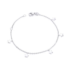 Old English Jewellers 925 Sterling Silver STAR Charm Adjustable Bracelet Ladies/Girl's