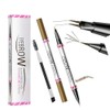 Eyebrow Pen,2-in-1 Dual-Ended Microblading Eyebrow Pencil with Micro-Fork-Tip & Precise Brush-Tip Crease Natural Hair-Like Brows, Eyeliner & Hairline Fillers for Last All-Day (04#Black Brown)