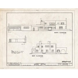 Historic Pictoric : Blueprint HABS Cal,19-LOSAN,27- (Sheet 7 of 9) - Walter Luther Dodge House, 950 North Kings Road, West Hollywood District, Los Angeles, Los Angeles County, CA 24in x 18in