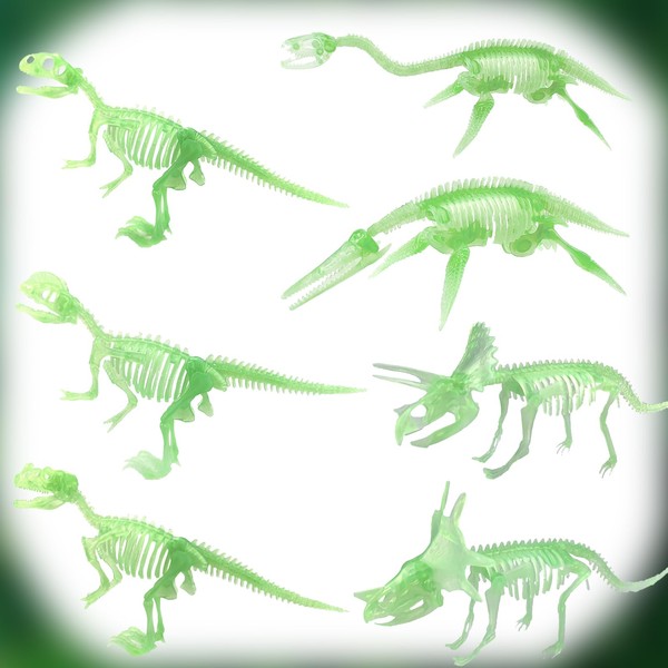 Doyomtoy Dinosaur Skeleton Toy, Pack of 7 Dinosaur Fossil Skeleton