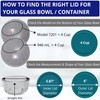 KlareWare Replacement Lids for - 4 Cup Storage Bowl Covers,