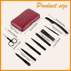 Yougai 9 Pcs Tweezers and Nail Clippers Set for Women Facial Hair with Travel Case, Professional Stainless Steel Eyebrow Tweezers Kit Great Precision Tweezers for Daily Beauty Tool