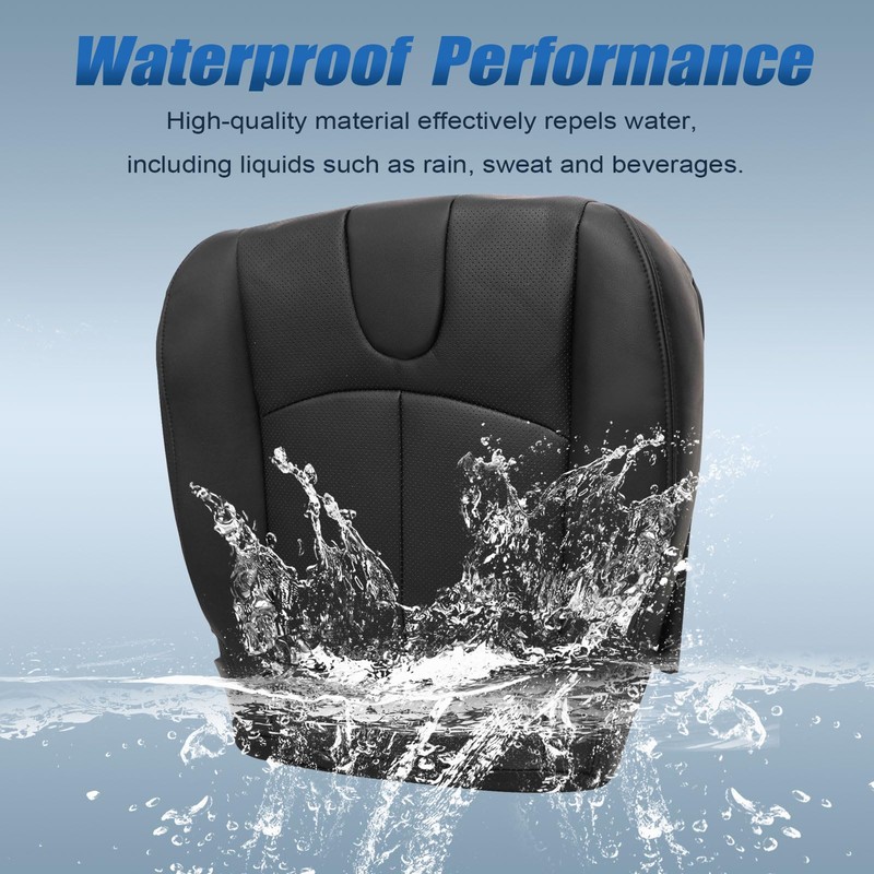 SecosAutoparts Front Driver Side Bottom Perforated Leather Replacement Seat Cover