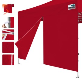 Eurmax USA Instant Canopy SunWall Canopy Middle Zipper Wall for Easy Entry and Exit Sidewall for Pop Up Canopy Tent,1 Pack Sidewall Only (10Ft×5.6Ft,Red)