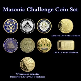 9pcs Masonic Challenge Coin Set United States Freemason Coins1