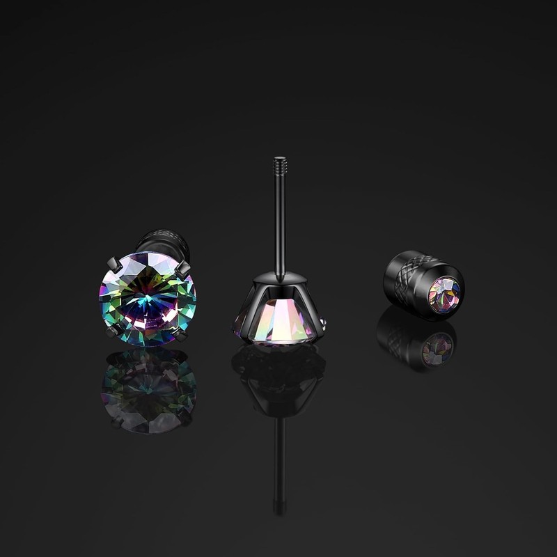 ORAZIO G23 Implant Grade Titanium Piercing Screw Back Earrings 20G