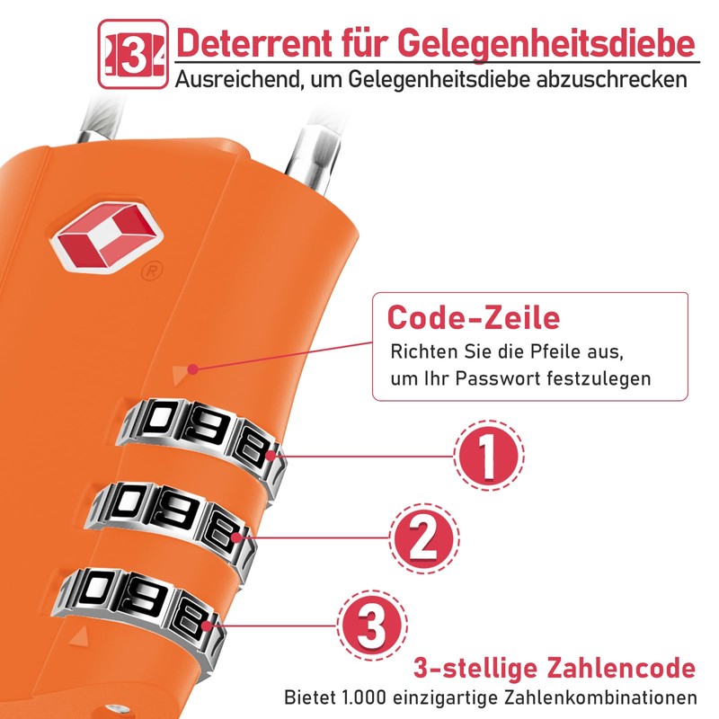 NAGE TSA Lock, Suitcase Lock, Combination Lock, 3 Digit Combination