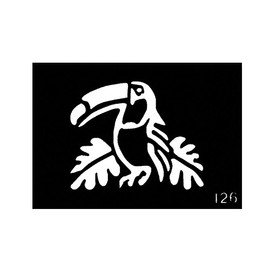 Pochoir pour le Corps format 3'' X 4'' #126 Perroquet