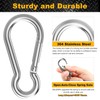 M5 1.97 inch Stainless Steel Carabiner Clips, Spring-Snap Hooks, for