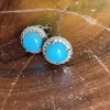 QVC Sleeping Beauty Turquoise Sterling Silver Stud Earrings nwt