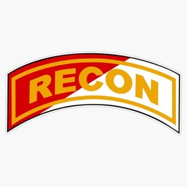 Recon Tab - Cav Scout Colors Window Bumper Sticker Decal 5"