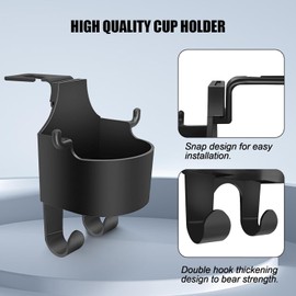 Gancho Multifuncional para Respaldo de Asiento de Automóvil, Portavasos Portátiles para Asiento con Ganchos, Gancho de Coche 3 en 1 y Soporte para Taza de Asiento(4)