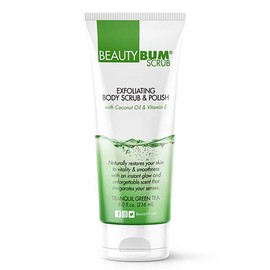 BeautyFit BeautyBum Scrub & Polish Anti-Cellulite and Muscle Toning Lotion Tranquil Green Tea, 8 Ounce