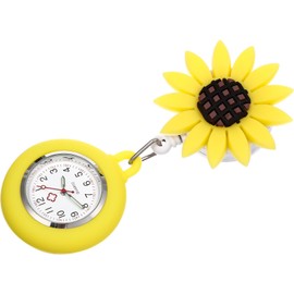 Nurse Pocket Watch- Sunflower Design Nurse Pocket Watch/Portable Nurse Pocket Watch Nurse Chest Watch/Easy Buckle Nurse Strap Retractable Cord