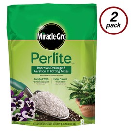 Scotts Miracle-Gro Perlite, Helps Improve Drainage and Aeration in Potting Mixes, Enriched with Plant Food, (2-Pack)