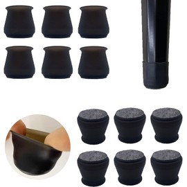 SOLORI 16 pcs Silicone Chair Leg Floor Protectors, Stool Leg Protectors Cap, Non-Slip Chair Leg Caps for Hardwood Floors (Small Black, 16 pcs)
