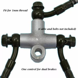 TDR Front Rear Hydraulic Brake Cable 3 Way Adaptor Pit Dirt Bike ATV 10mm Brake Hose Dual Brake System ATV Go Kart Dune Buggy Scooter